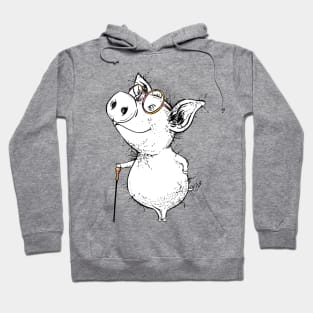 Dapper Little Piggy with Very Smart Glasses Hoodie